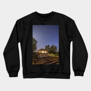 Settle Junction Signal Box Railway House After Dark North Yorkshire England Crewneck Sweatshirt